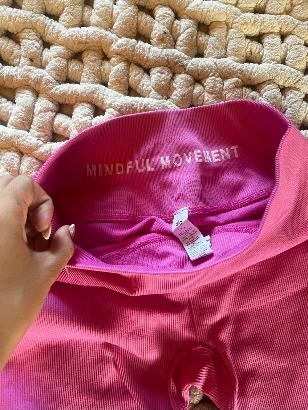 ALO Yoga High-Rise Bike Shorts in Hot Pink - Picture 7 of 7